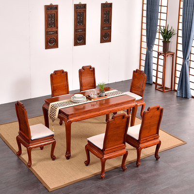 511踩珠长餐台椅 印度紫檀（东南亚花梨木）