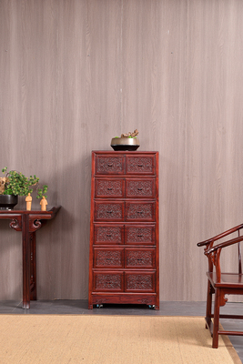 531C满雕百宝柜 印度紫檀（东南亚花梨木）