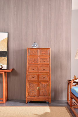 531满雕百宝柜 &nbsp;本色印度紫檀（东南亚花梨木）